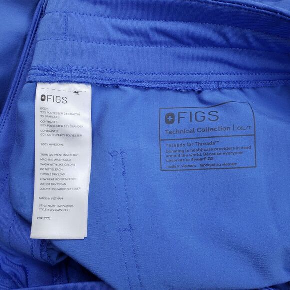 Figs High Waisted Zamora Jogger Scrub Cargo Pants Womens XXL/T Blue PO# 2771 - Picture 3 of 8